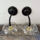 Pair of smoked glass wall sconces