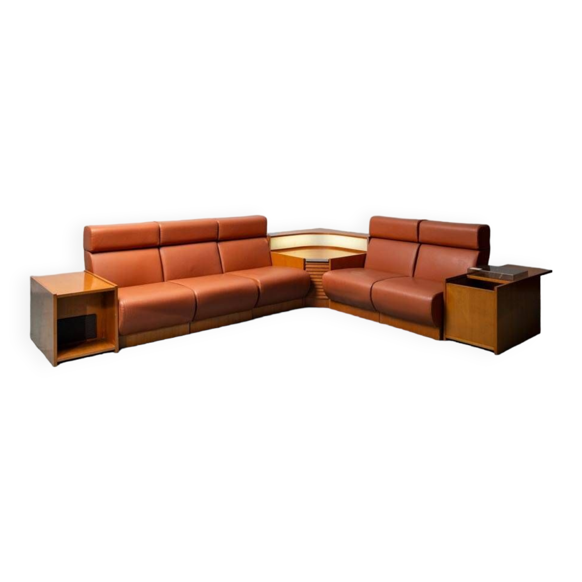 5 seater modular sofa eco-leather 70s vintage modern