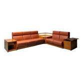 Canapé modulable 5 places éco-cuir années 70 vintage moderne