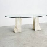 Vintage travertine  dining table, 1970s