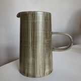 Pottery pitcher vase faux wood decor 1970 to identify