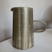 Vase, pichet de potier décor faux bois, 1970