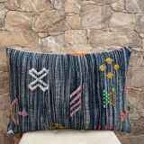 Housse de coussin Kilim marocaine faite main : Coussin décoratif bohème