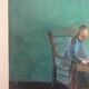 "Face to face with my dog", original oil on canvas