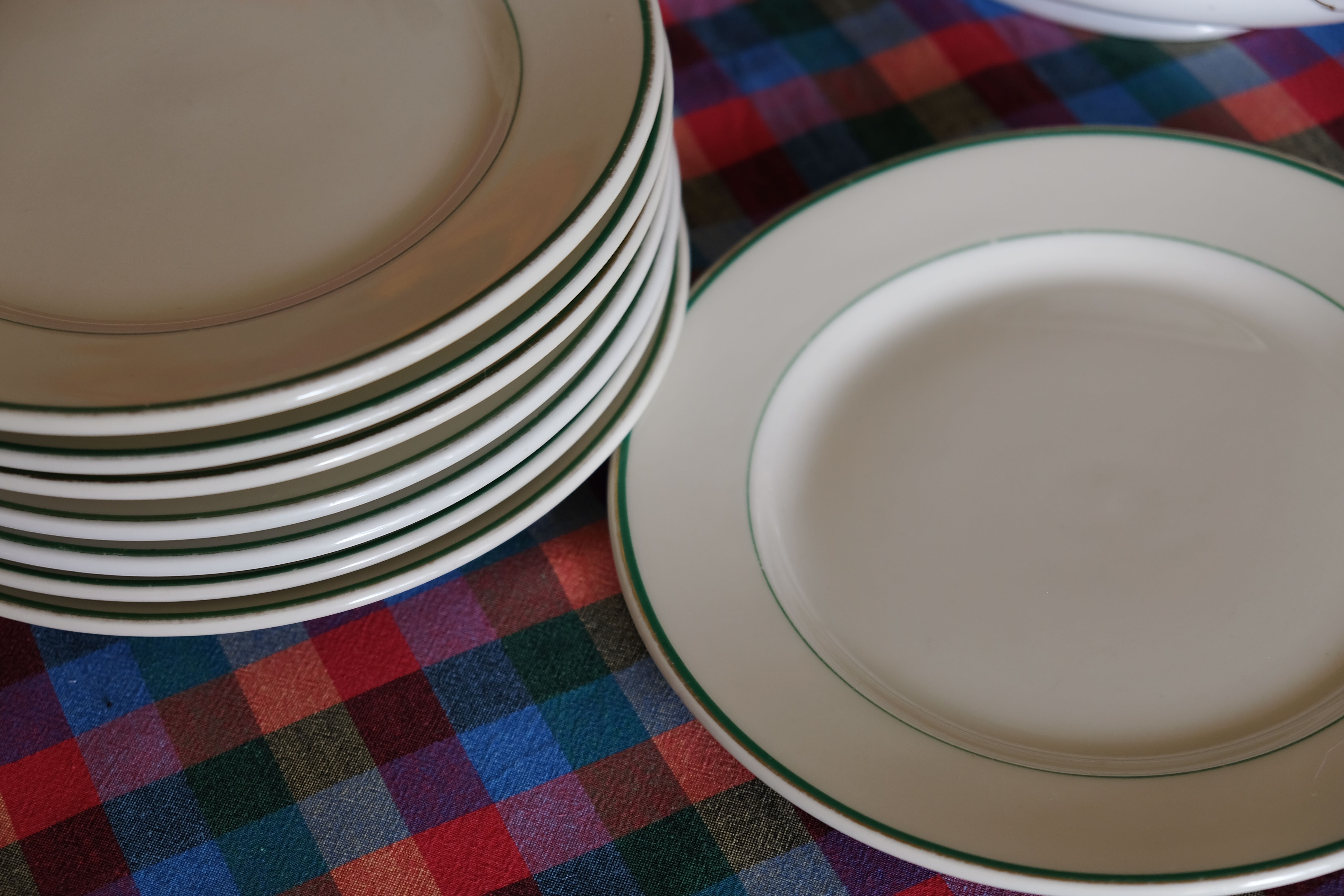 8 dessert plates of the service of the hotel "Grand Hotel Nationale" Lucerne Switzerland Buchecker & C