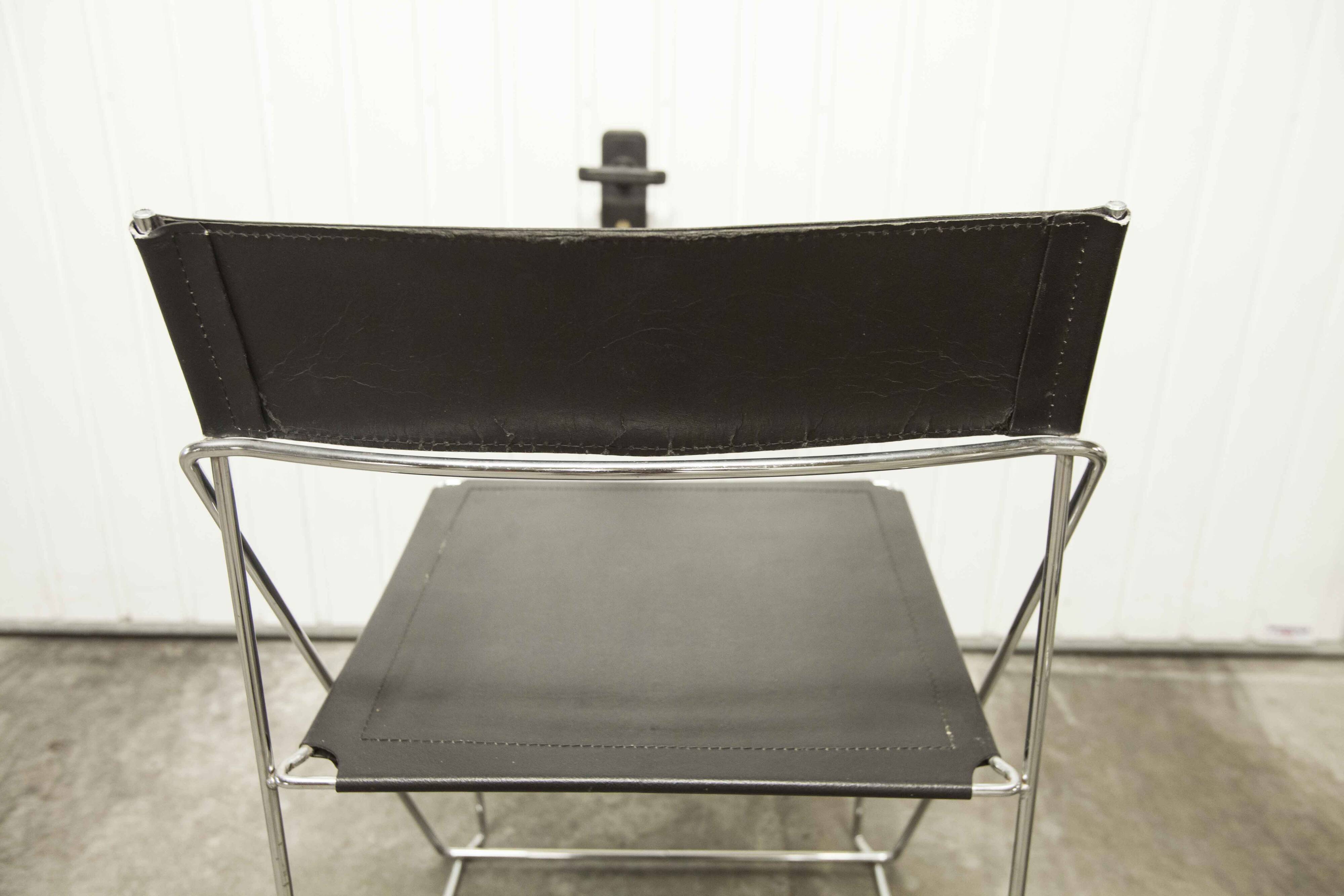 Set of 3 minimalist X line chairs by Niels Jorgen Haugesen for Hybodan