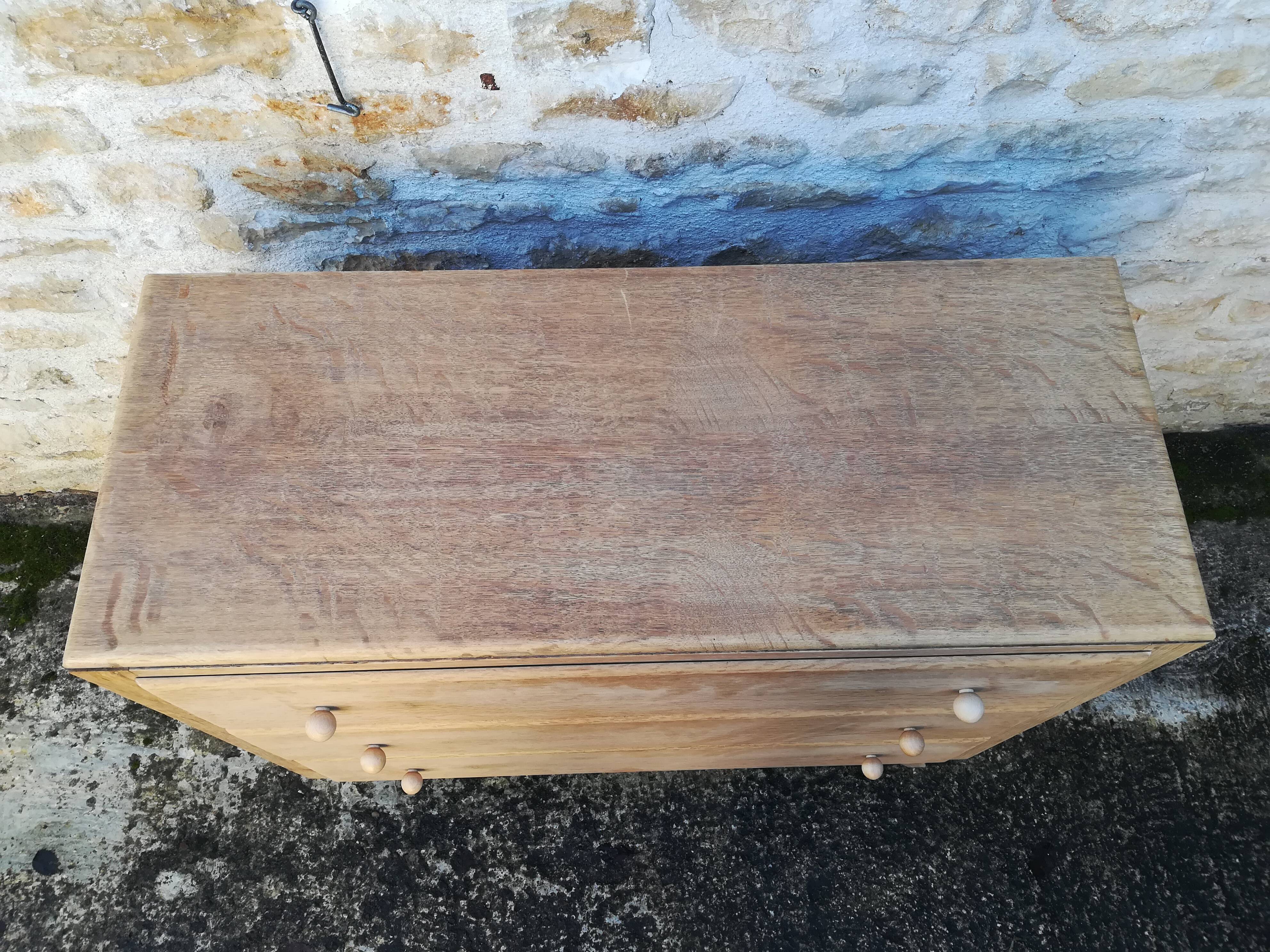 Vintage raw oak chest of drawers