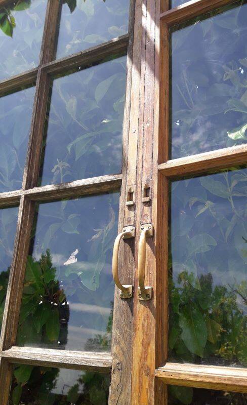 Lot of 4 oak windows H141xL112/117cm old small panes