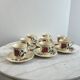 Set of 8 hand-painted coffee cups Sarreguemines Terre de fer