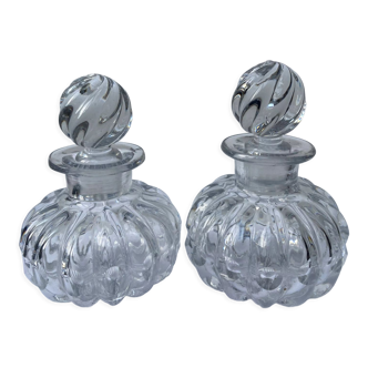 Paire de flacons de parfum en cristal XIXeme