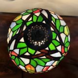 Tiffany lamp with bronze naiad base, 20th century