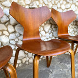 Suite of 4 chairs 4130 Grand Prix in teak, Arne Jacobsen for Fritz Hansen Teak