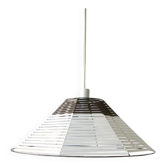 Woven bell suspension on metal structure.
