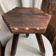 French tripod farm stool in wood, 1960s