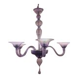 Italian Handmade  Glass Chandelier in Light Violet