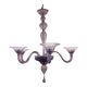 Italian Handmade Glass Chandelier in Light Violet