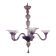 Italian Handmade Glass Chandelier in Light Violet