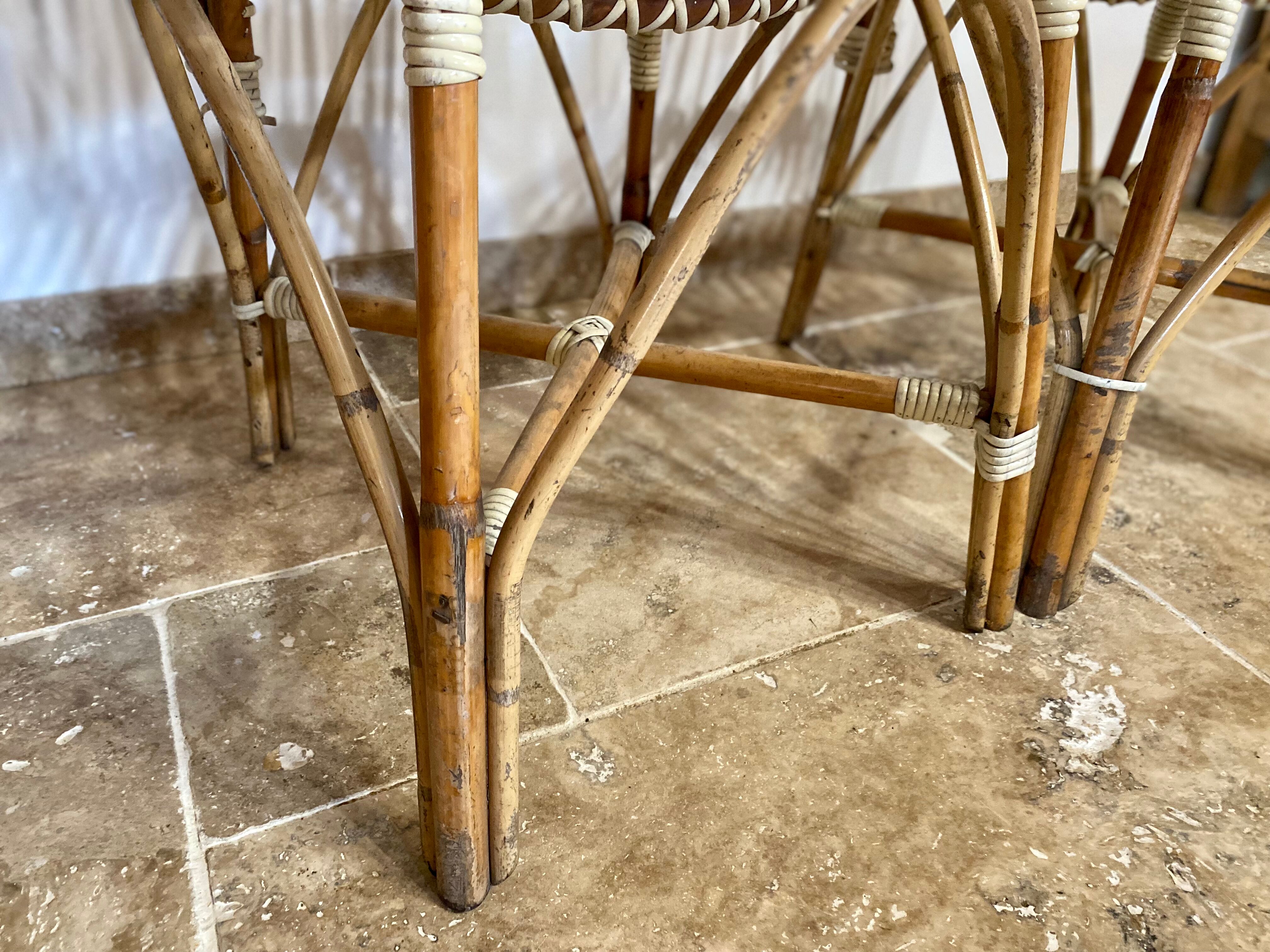 Pair of rattan chairs made in Landes