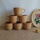 Set 6 coffee cups in sarreguemines sandstone france vintage
