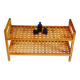 Coffee table made of wood with open shelves, plant stand garden.