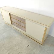 Buffet vintage en laiton et laque, années 1970