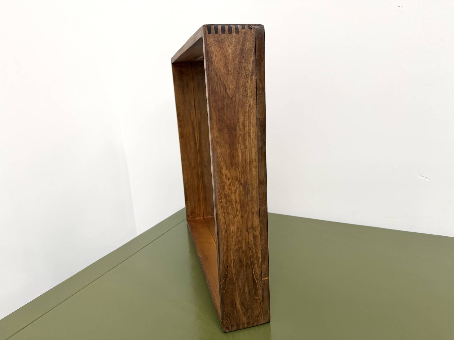 Square modernist wooden mirror — Scandinavian style, 1970s