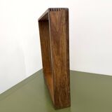 Square modernist wooden mirror — Scandinavian style, 1970s