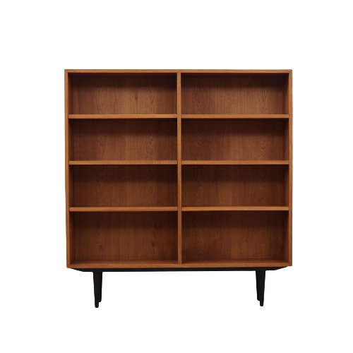 Oak bookcase, 70's, Danish design, production: Denmark