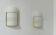 Pair of vintage brass and sandblasted glass wall lights, France 1970