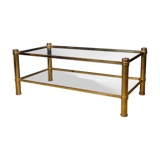 Brass coffee table, Hollywood Regency style
