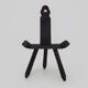 Brutalist tripod chair in raw wood. solid wood chair