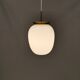 Old hanging lamp in milky white opal glass and brass top/suspension. Danish design 1930s