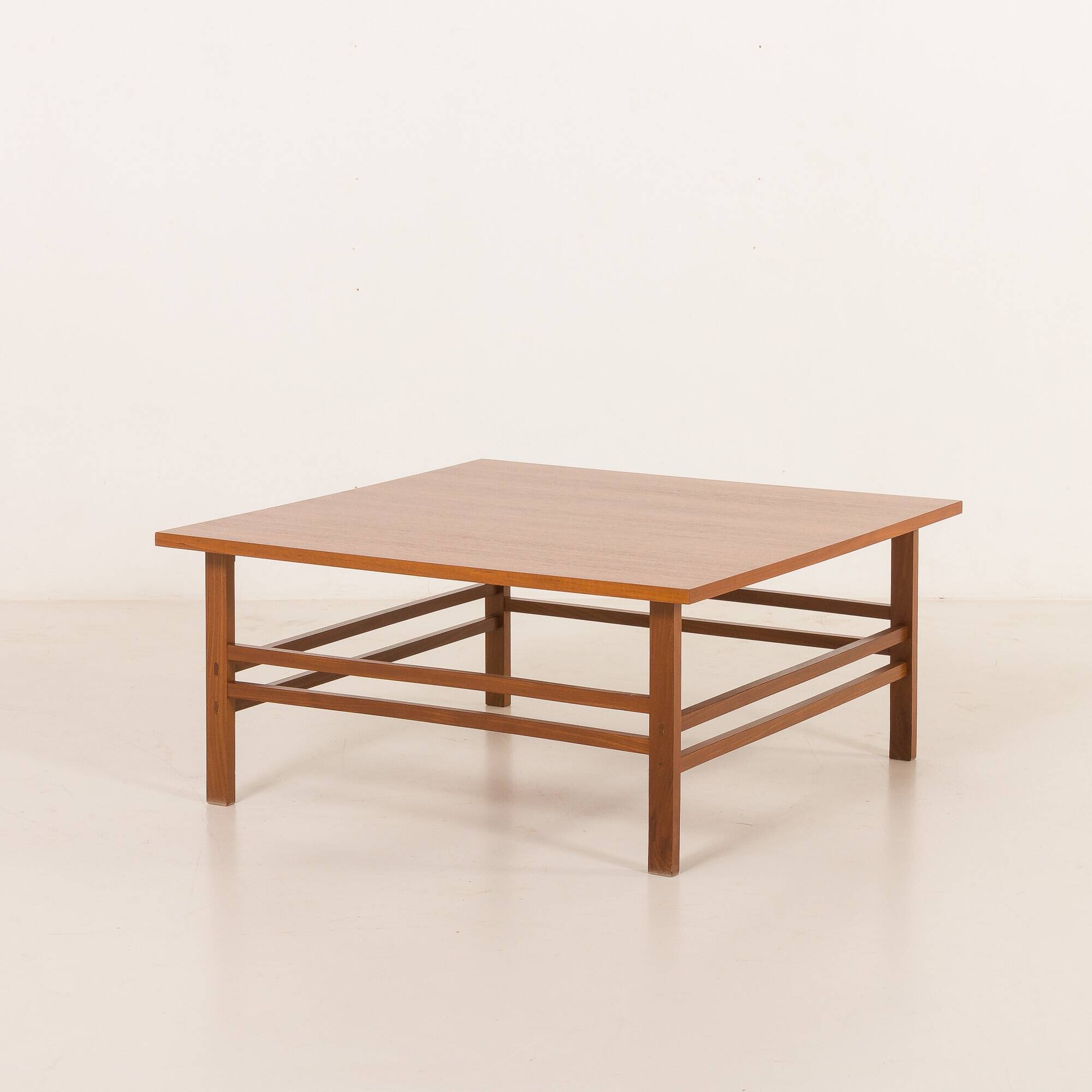 Scandinavian mid century square teak coffee table, Denmark 1970s