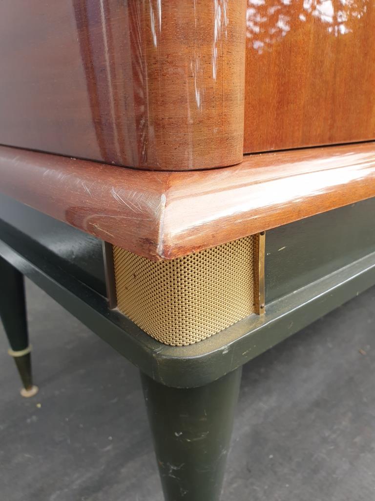 Enfilade laque noire et teck Ameublement NF 1960