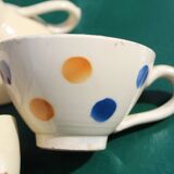 Set of 4 small polka dot cups in Castres earthenware