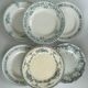 Lot of 6 blue-green ironstone plates, antique French earthenware.