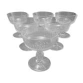 Service of 6 19th century cut crystal champagne cups