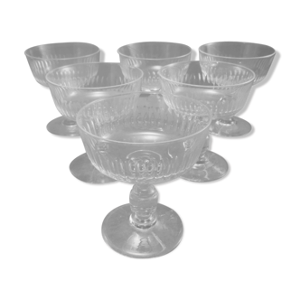 Service de 6 coupes à champagne en cristal taillé XIX ème