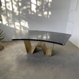 Addor 60s sculptural marble and brass coffee table