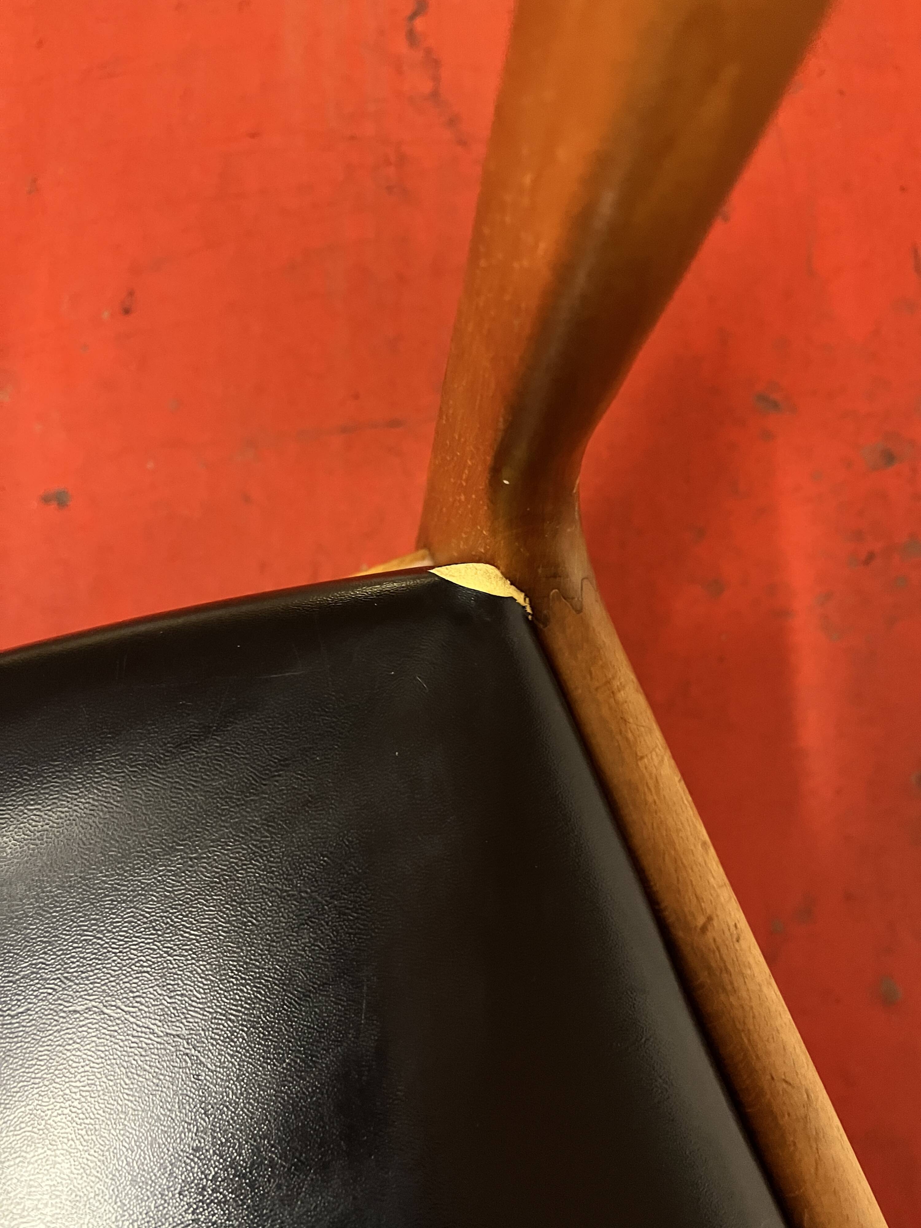 Scandinavian wooden and leatherette chair