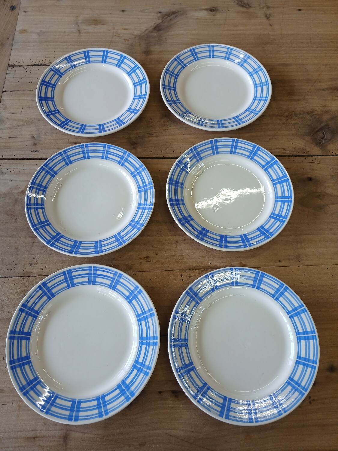 6 old Badonviller dessert plates