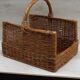 Panier ancien portes bûches bois en rotin