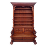 Renaissance walnut storage bench library