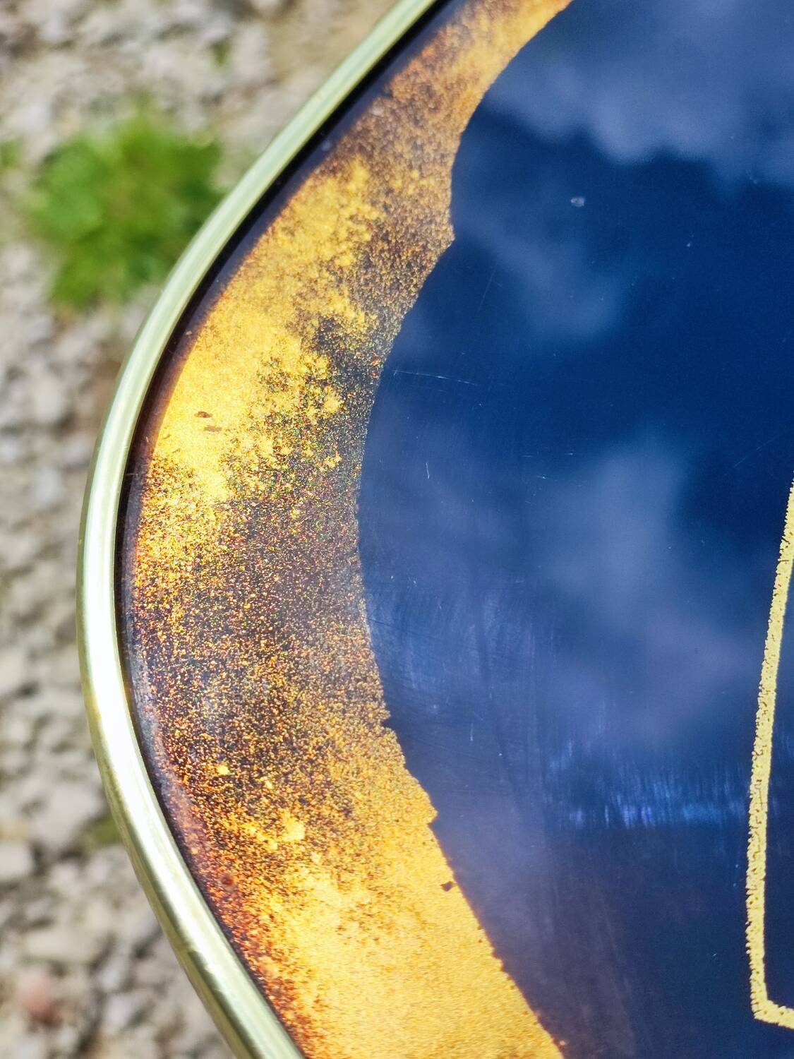 Vintage coffee table with compass legs