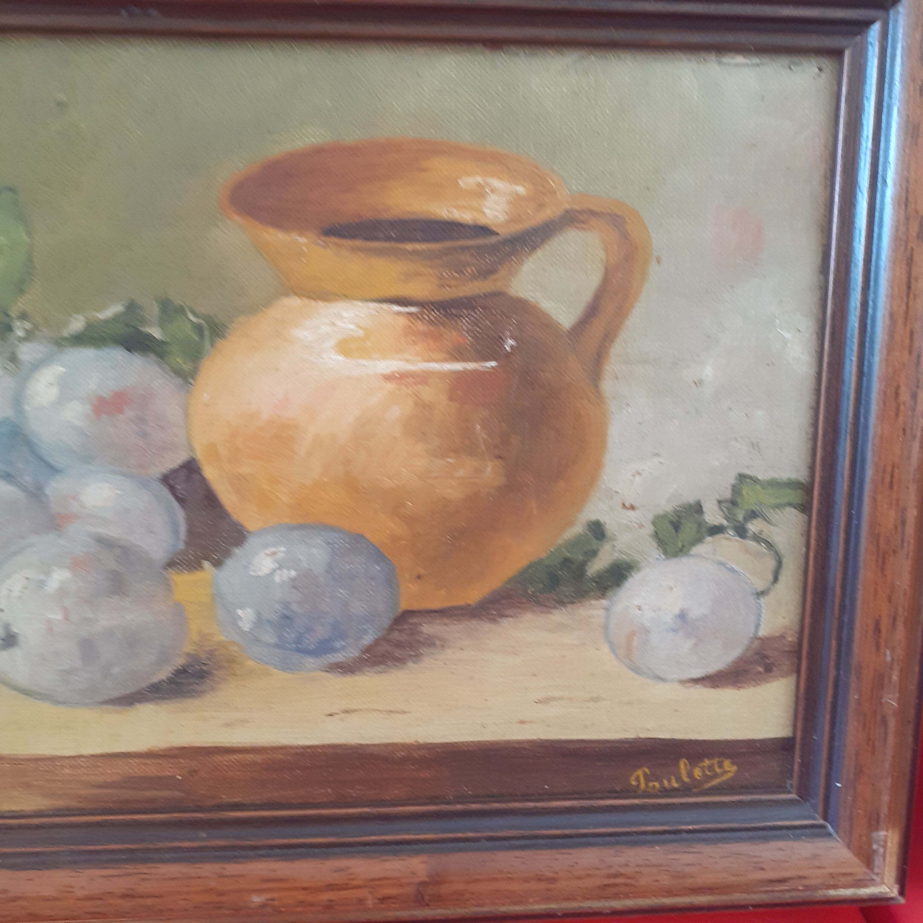 Framed Still Life, from the 1950s.Signed.