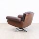 Brown leather swivel armchair by De Sede, model DS 31, 1960s, wine.
