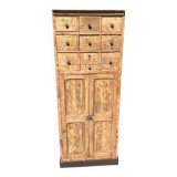 Beautiful piece of furniture with 8 drawers/2 doors in raw wood.