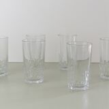 Set of 8 transparent glass water glasses