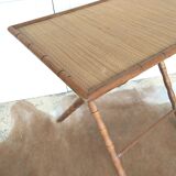 Napoleon III folding table in bamboo wood