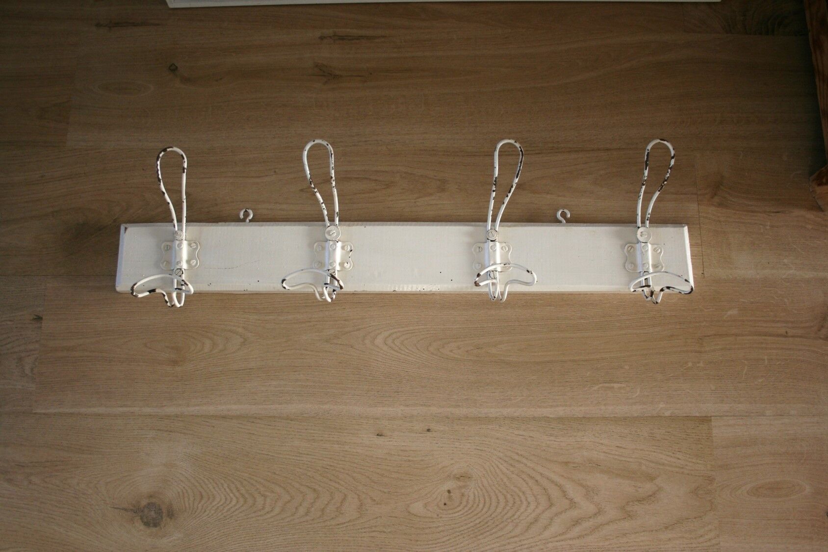 Metal and wood wall coat rack
